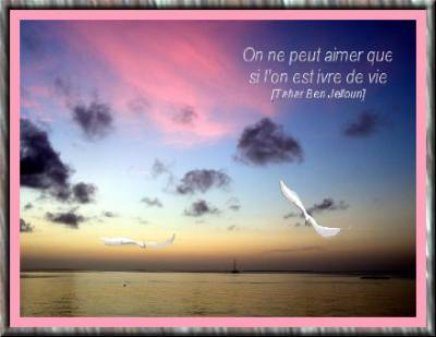 on peut aimer que si l'on est ivre de vie